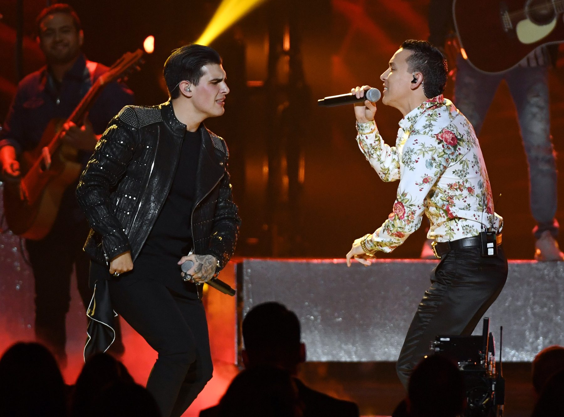 LAS VEGAS, NEVADA - APRIL 25:  Adriel Favela (L) and Javier Rosas perform during the 2019 Billboard Latin Music Awards at the Mandalay Bay Events Center on April 25, 2019 in Las Vegas, Nevada.  (Photo