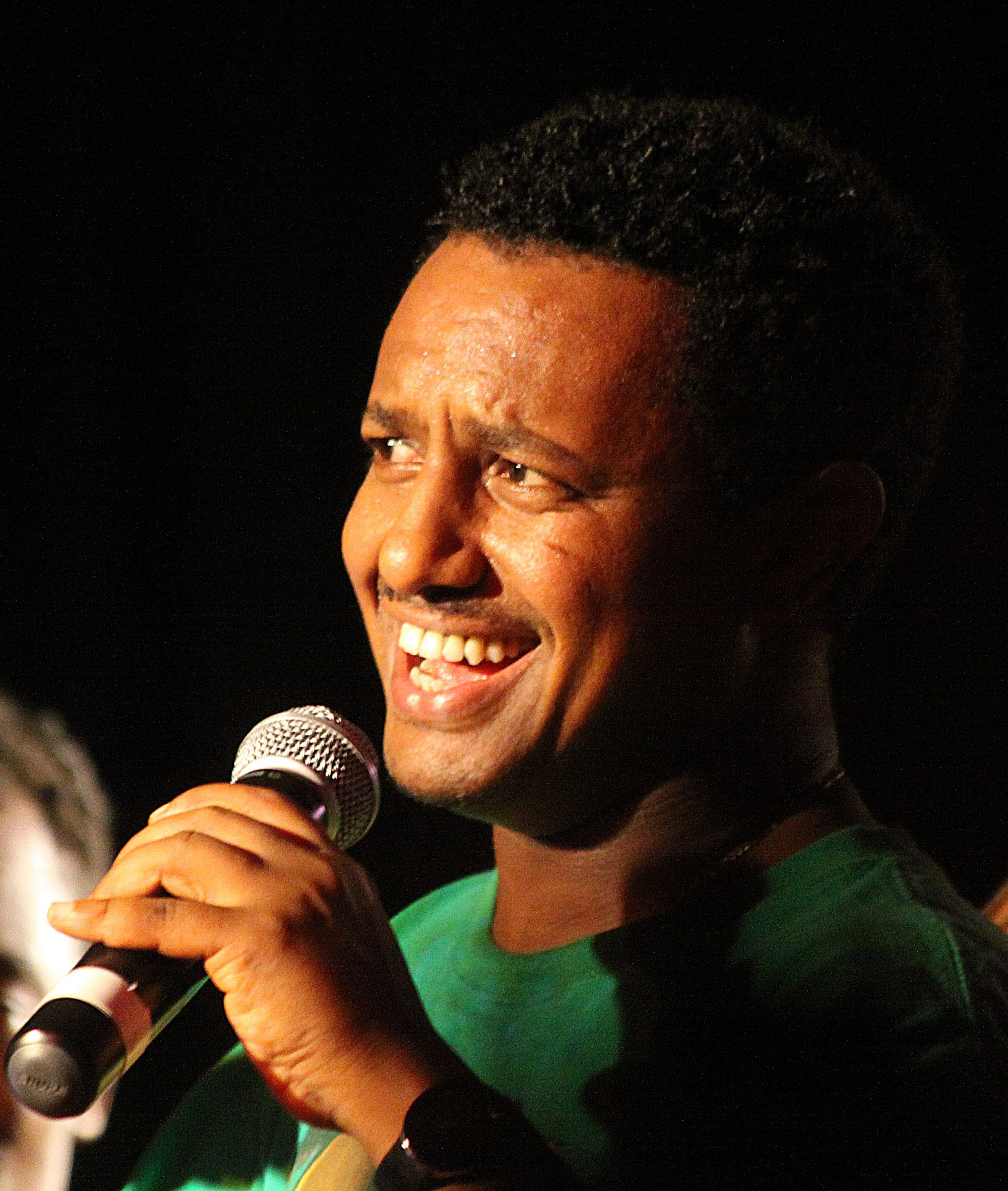 Ethiopian singer Teddy Afro performing on stage in Melbourne, Australia, June 2011